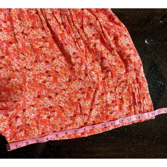 Market & Melrose Orange Floral Romper V-Neck Pockets Side Zipper Large NWT - Picture 12 of 15